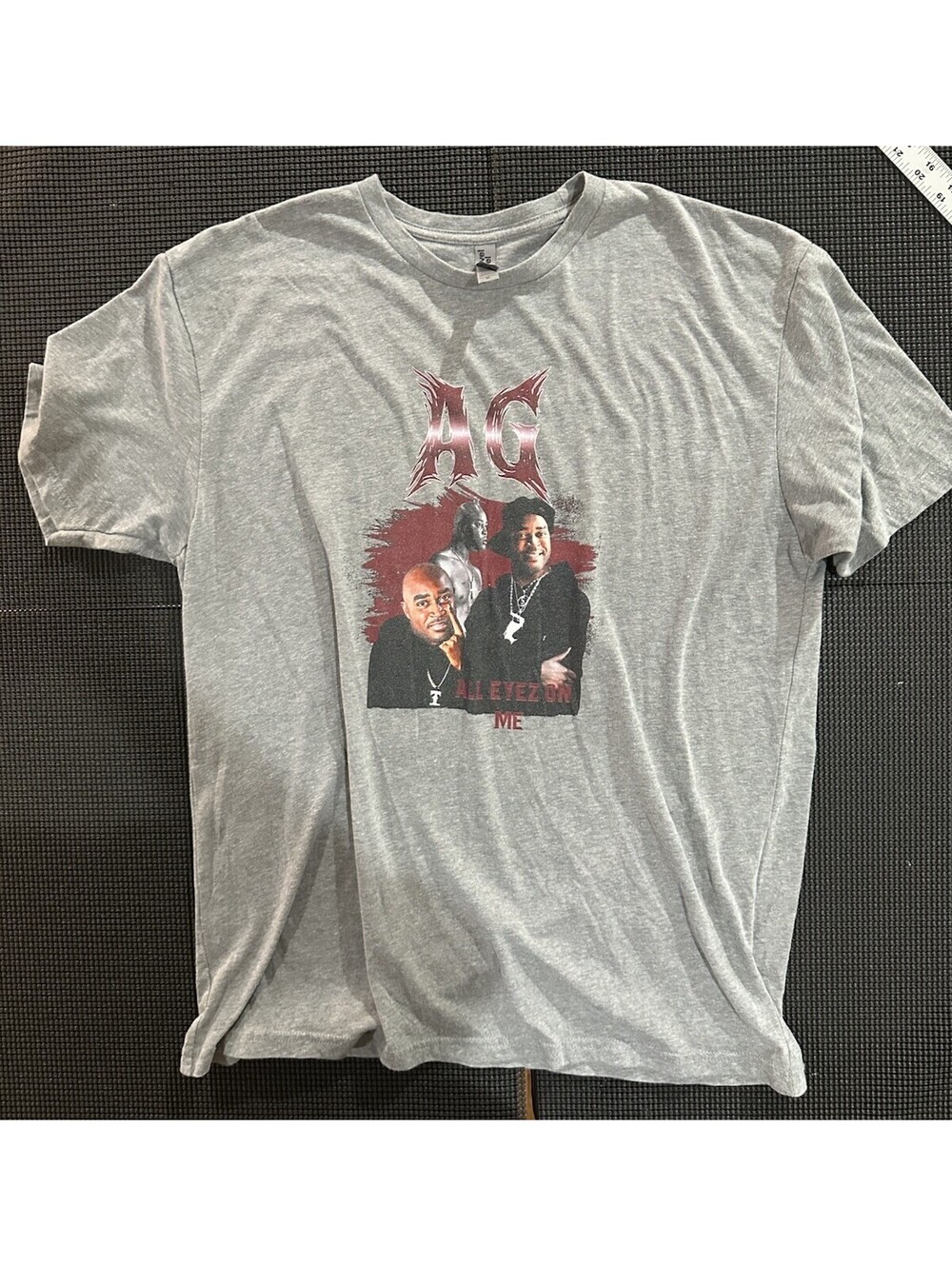 AG All Eyez On Me Parody Graphic T Shirt XL Gray Hip Hop Rap Meme Tee